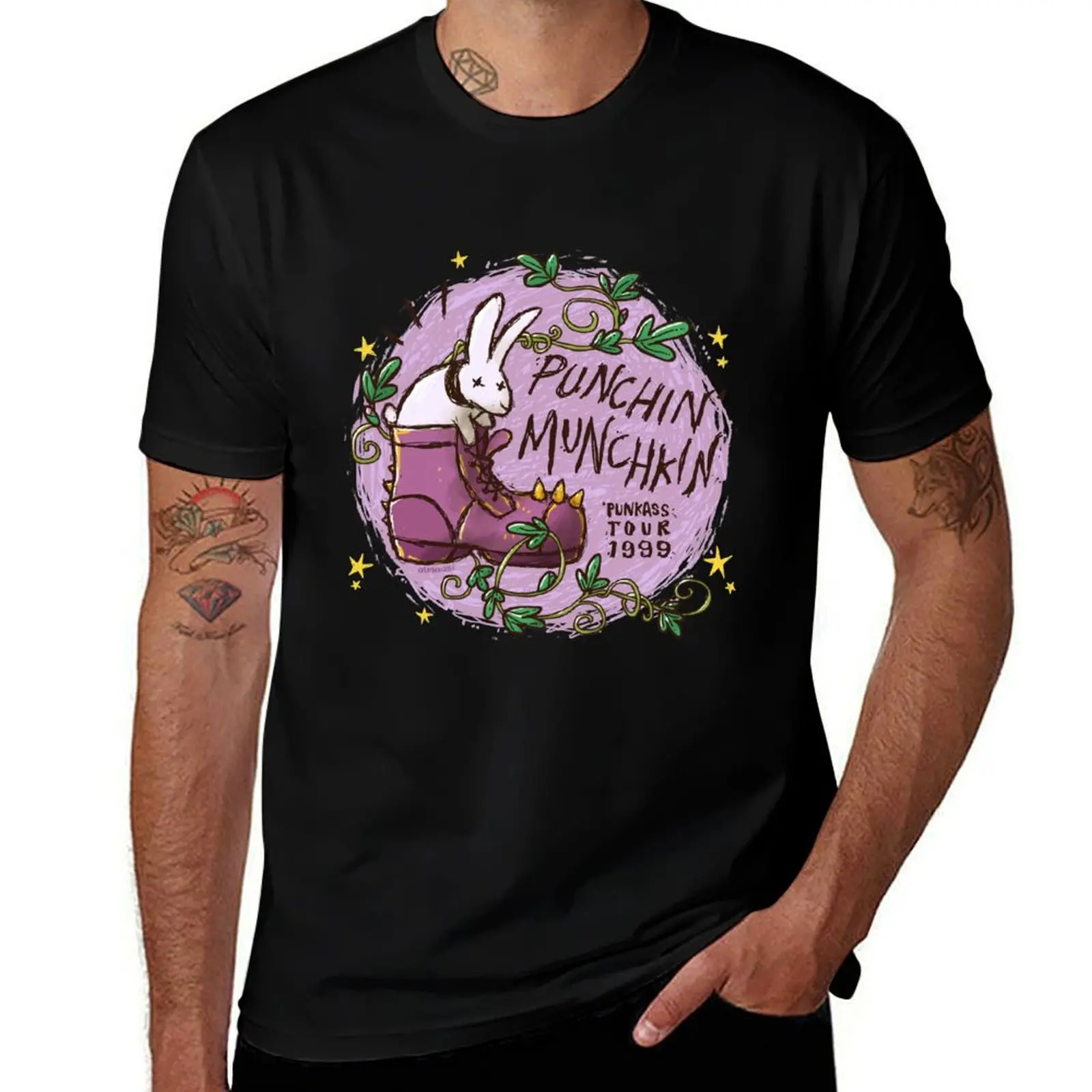 

Punchin' Munchkin rabbit in a boot - fake punk band tour (from The House That Wanted to Be a Garden) T-Shirt