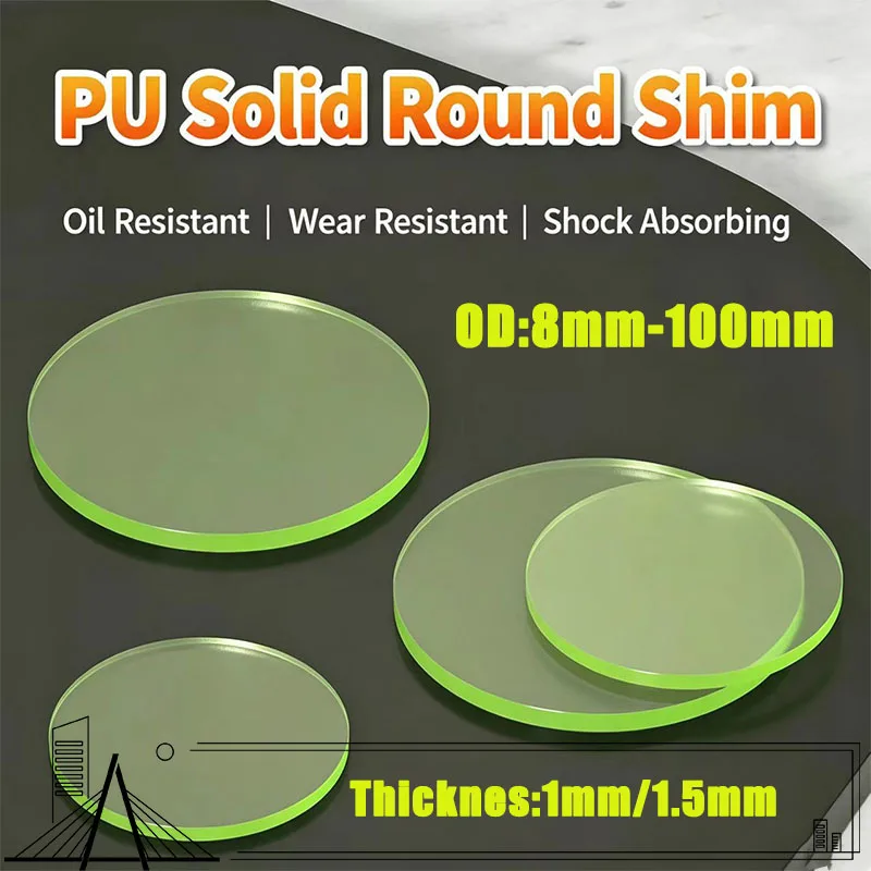 Solid Polyurethane PU Round Washer, Wear & Oil Resistant Pressure‑Proof Anti‑Collision Buffer Shim for Mechanical Equipment