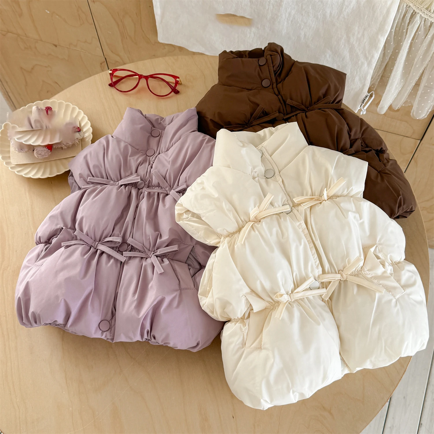 

Жилет для девочек, осенне-зимние новые утепленные хлопковые куртки без рукавов для маленьких девочек, корейские детские теплые жилеты