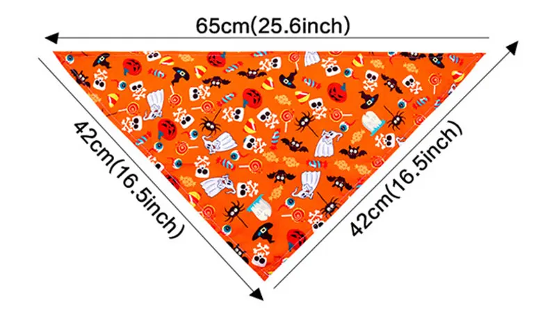 Halloween-Hundebandanas, Hundezubehör für kleine und große Hunde, Katzen, Welpen, Halstuch, Kürbis, Totenkopf, Hunde-Bandana, 1 Stück – Detail 3