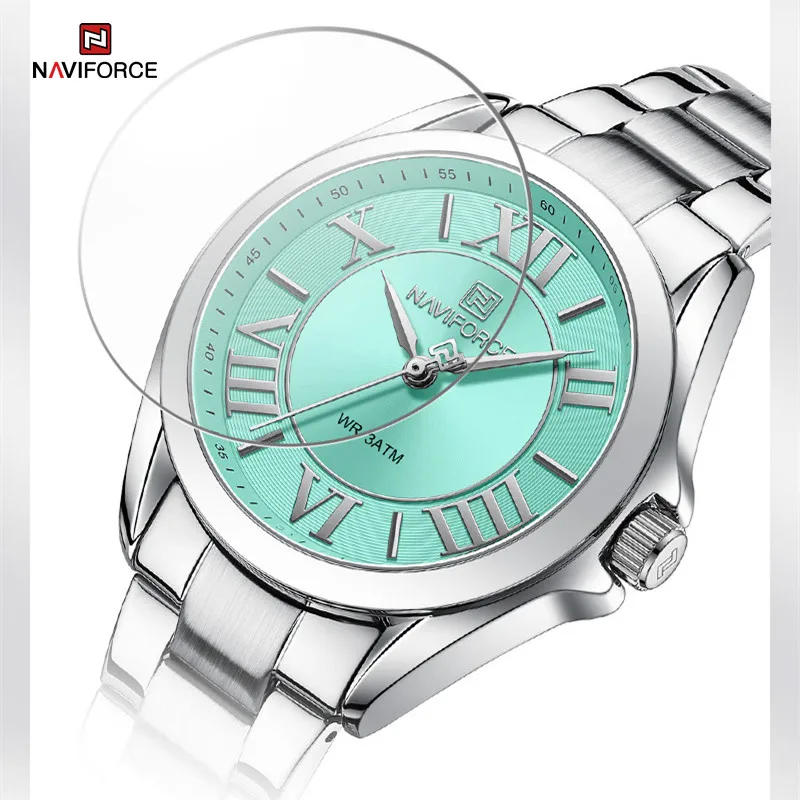 NAVIFORCE Women Quartz Watch Fashion High Quality Waterproof Wristwatch Lady Steel Band Girlfriend Gift Clock Relogio Feminino