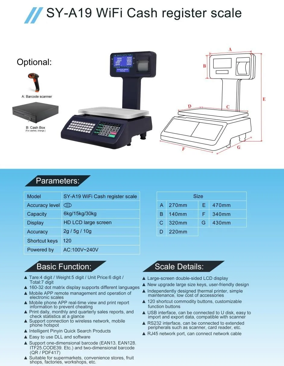 30kg TMA series Electronic Bill  Tickets Printing Scales Cash Register Scale For Supermarket Hot sale products