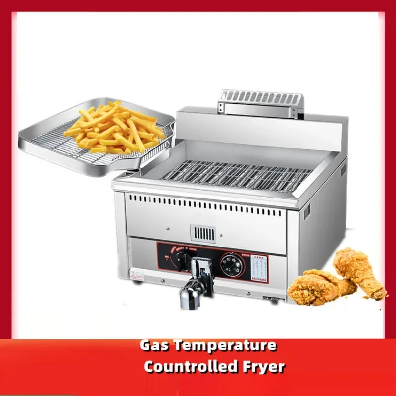 Liters Temperature Control Fried Chicken French Fries Machine Gas Fritter Machine GF-17L Single-Cylinder Deep Fryer 17