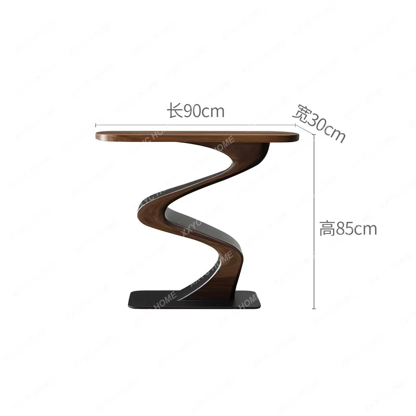 

minimalist solid wood entrance table, high-end special-shaped entrance table, narrow table
