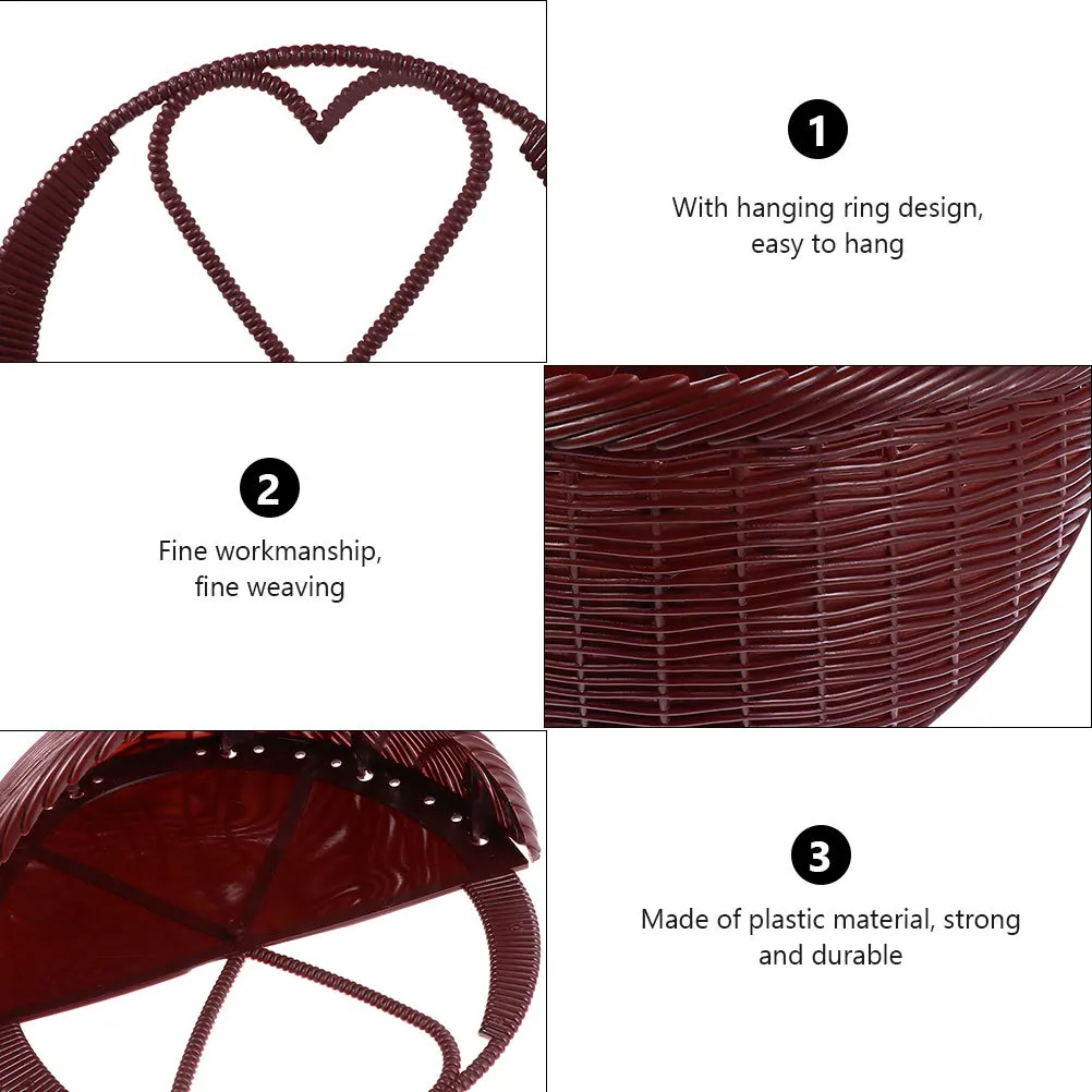 

4 шт. настенная корзина для цветов, пластиковая имитация ротанга, декоративный домашний подвесной цветочный горшок, держатель для растений, настенный горшок