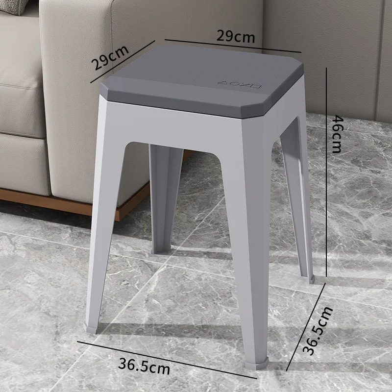 D70 Thickened plastic stool home dining table square stool modern simple durable chair