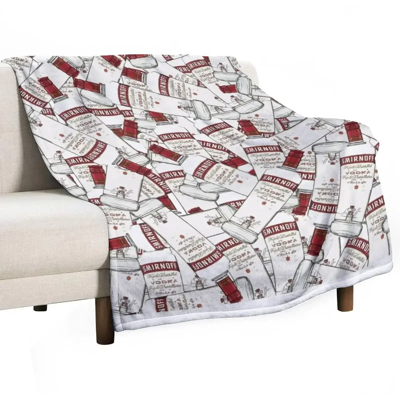

Smirnoff Vodka Bottles Throw Blanket Reusable Durable Soft Blanket for All Seasons