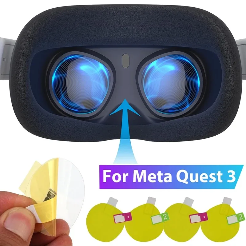 1/3Sets VR Lens Film for Meta Quest 3 Lens Protector VR Film Cover Anti-Scratch VR Headset Helmet for Meta Quest 3 Accessories