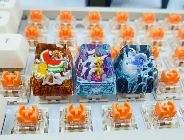 PTCG Pokemon Keycap Palkia Dialga Giratina Lugia Arceus Darkrai Mechanical Keyboard ResinTransparent Stereoscopic Keycap No. 28