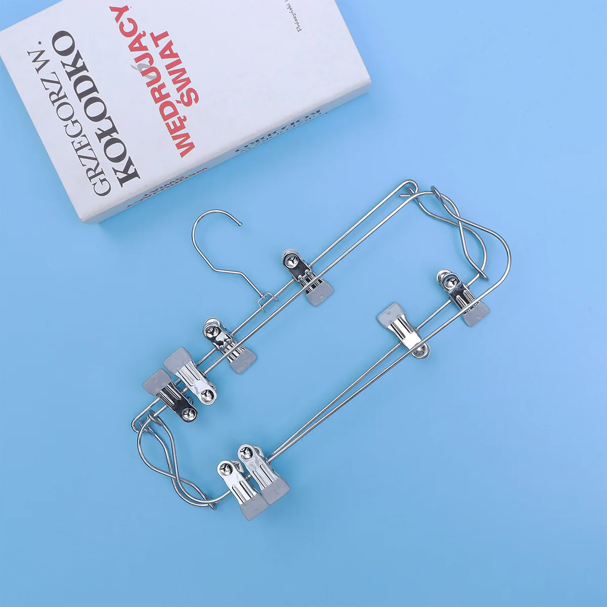 Multifunktionaler Kleiderbügel aus Metall mit Schwenkarm, faltbar, für Hosen, Rock, Kleiderbügel, Clips, sturzsicher, Organizer, Schrankständer, Silber