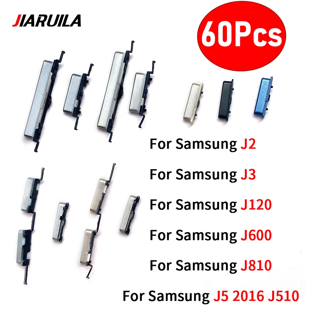 

60 шт./партия, кнопки питания и громкости для Samsung J5 2016 J510 J2 J3 J600 J810