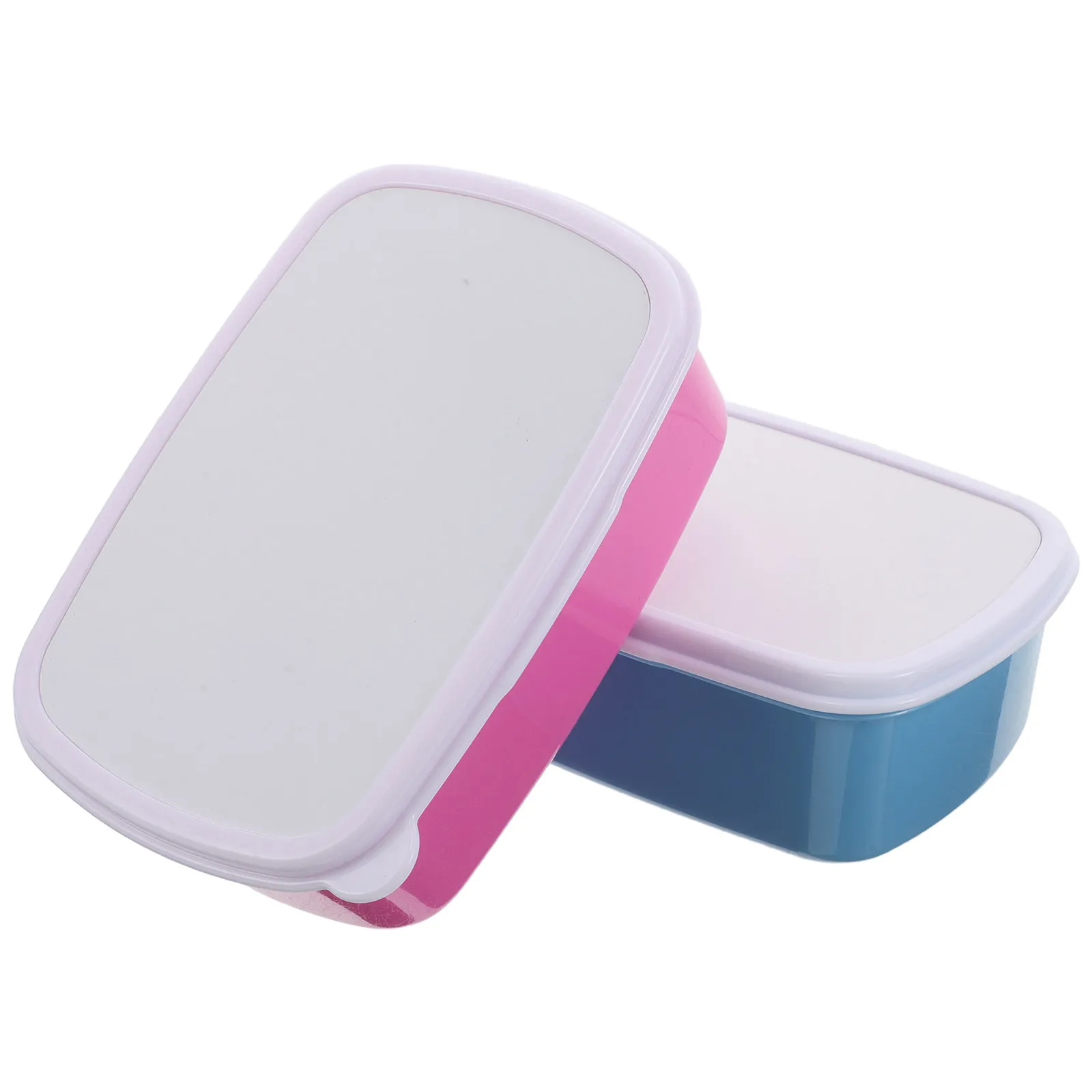 2Pcs Plastic Food Storage Containers with Lids Leakproof Bento Lunch Boxes for Meal Prep Portion Control Reusable Snack Box