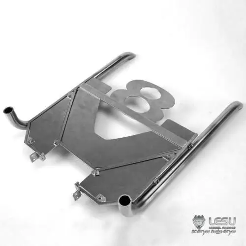 LESU RC Parts Metal V8 Exhaust Pipe for 1/14 Scale Remote Control DIY Tamiyaya R470 R620 Model RC Tractor Truck Car Toys TH14465