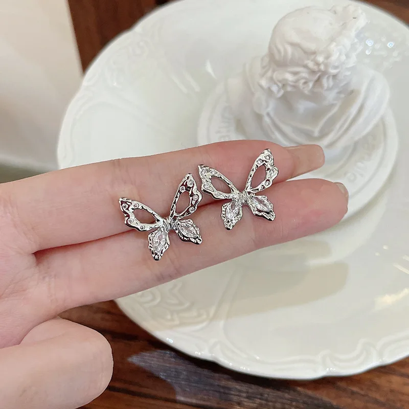 925Silver Needle Womens Earrings Jewelry Minimalistic Goth Ear Stud for Lady Bow Personal Fashion Stud Earrings Korean brincos image 2
