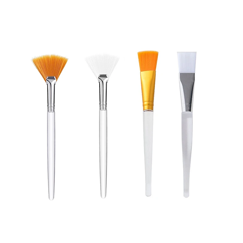 

4Pcs Face Mask Brush Set Includes Soft Fan Facial Brushes Acid Applicator Brush Makeup Tools For Eyelash Mask Mixed Cream