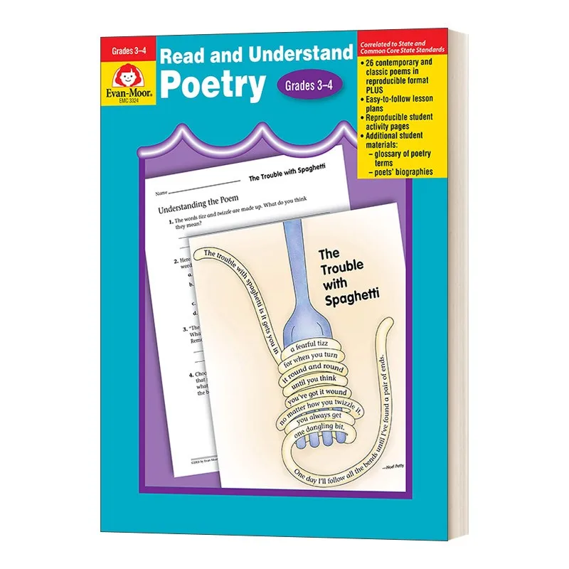 

Evan-Moor Read and Understand Poetry, Grades 3-4 Workbook,aged 6 7 8 9, English book 9781557999924