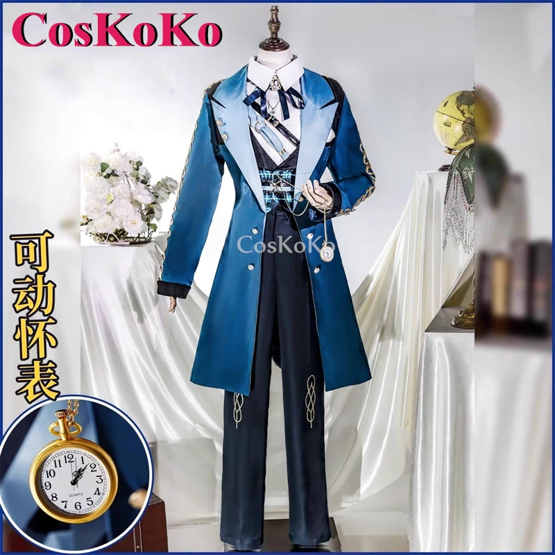 CosKoKo Eiden Cosplay Game Nu: Carnival Costume Upper-Class Gilding Handsome Business Suit Halloween Party Role Play Clothing