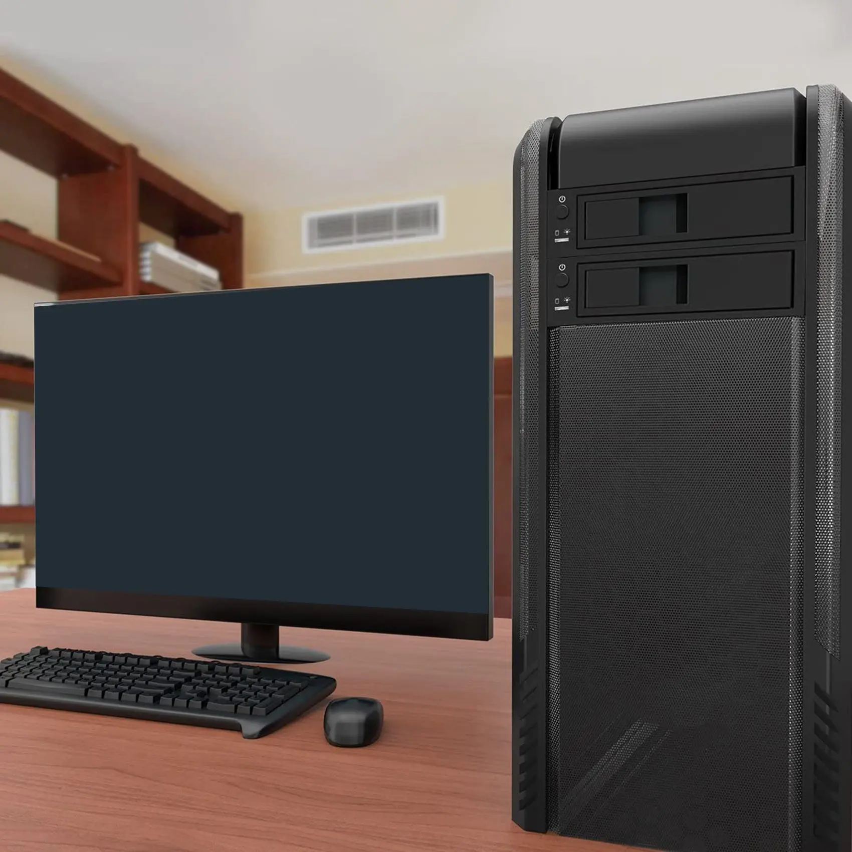 SMIEA 1106SS 5,25 Мобильная стойка без следов с возможностью горячей замены CD-ROM 3,5-дюймовый внутренний адаптер жесткого диска SATA SSD - черный