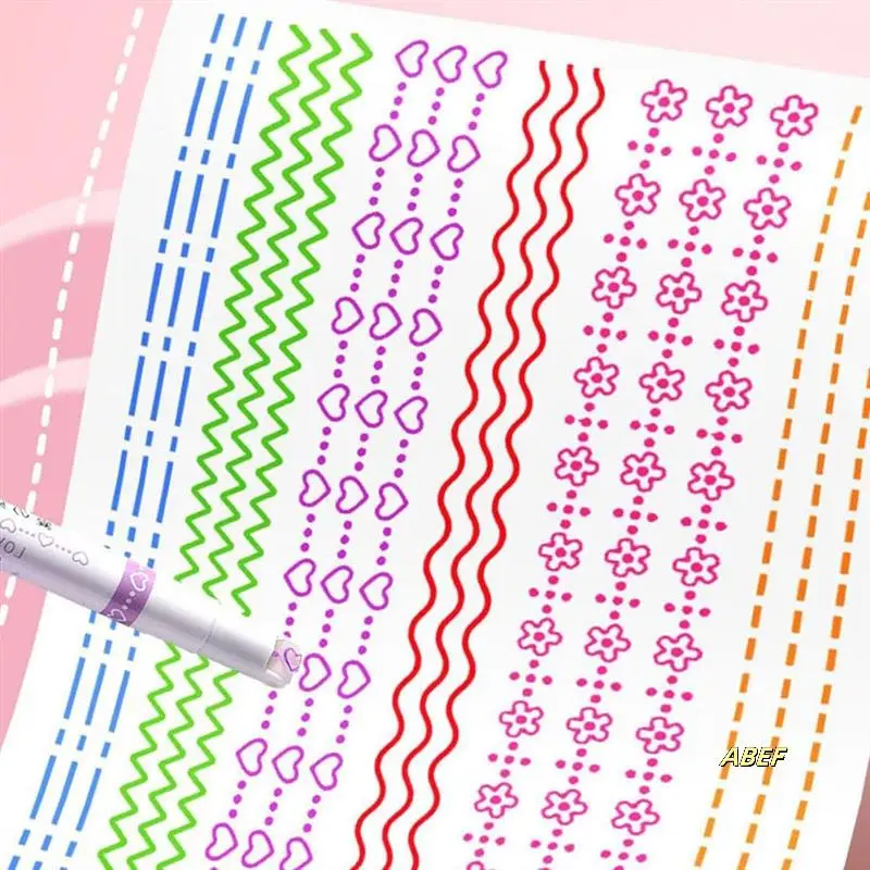 

18PCS 6 Color Magic Border Pen Curve Highlighter Pen For Planner Scrapbook Art Office School Supplies, School Supplies