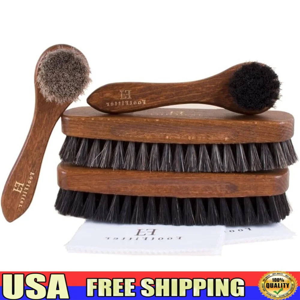 

Essential Набор для ухода за обувью из конского волоса с щетками Daubers Полировальные салфетки Уход за кожаной обувью