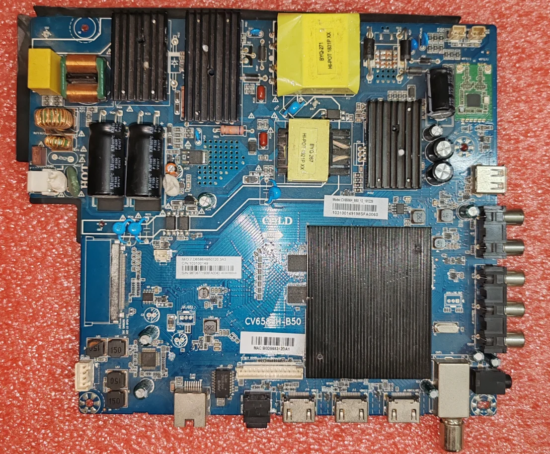 

CV6586H-B50 4K 3-in-1 WiFi TV motherboard, tested, physical photo