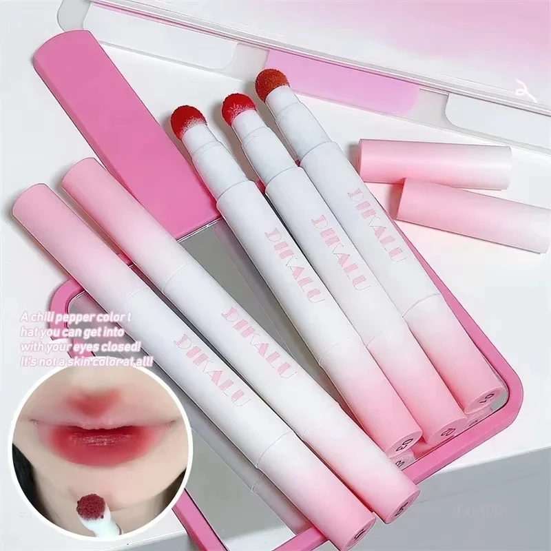 Brillo de labios mate terciopelo Sexy tinte rojo lápiz labial líquido nueva belleza mujeres impermeable labio de esmalte labios maquillaje cosmético