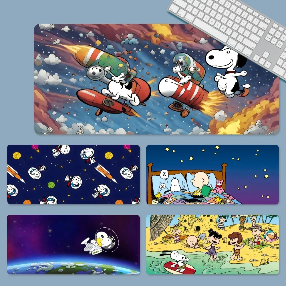 Cute Cartoon S-S-Snoopys Mousepad Mouse Mat Desk Mat With Pad Gaming Accessories Prime Gaming XXL Keyboard Pad Padding Mat