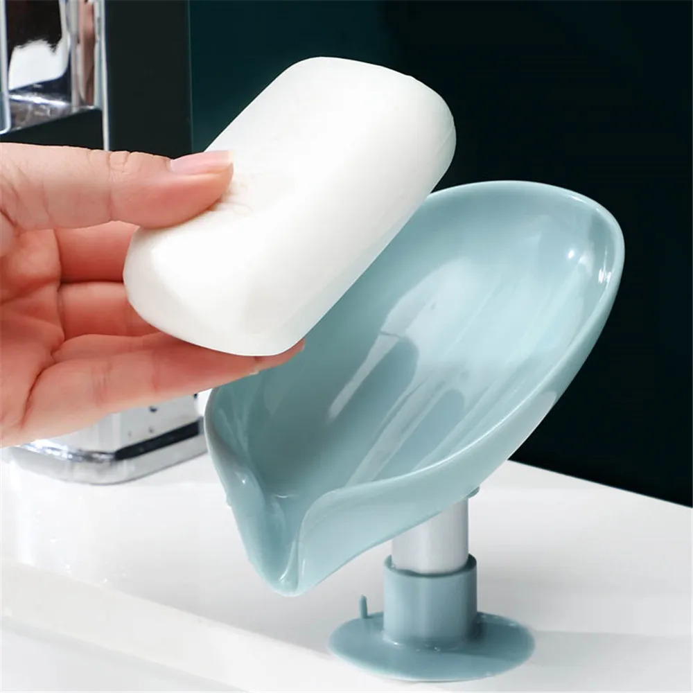 1/2PCS Soap Holder Leaf Shape Soap Tray Bathroom Shower Drain Soap Dish Soap Storage Container For Kitchen Bathroom Accessories