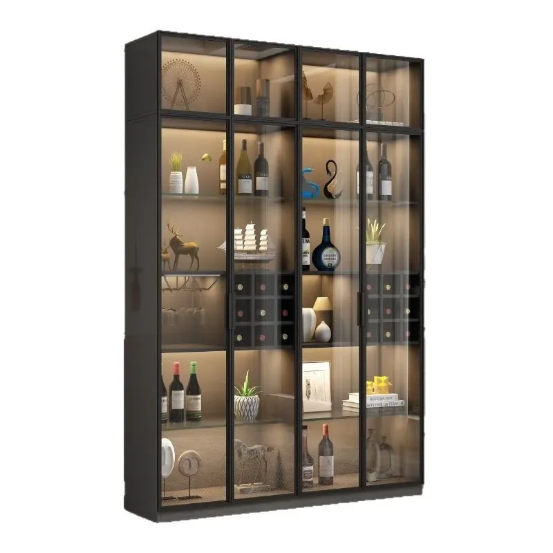 

Wine cabinet against the wall Locker Modern simple high-end dining side cabinet Household integrated side cabinet Glass door