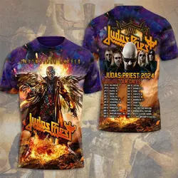 New Men's T-shirt Popular Band Judas Priest 3D Printed t shirts Men Women Hip Hop Short Sleeve Tee Oversized Street Top Clothing