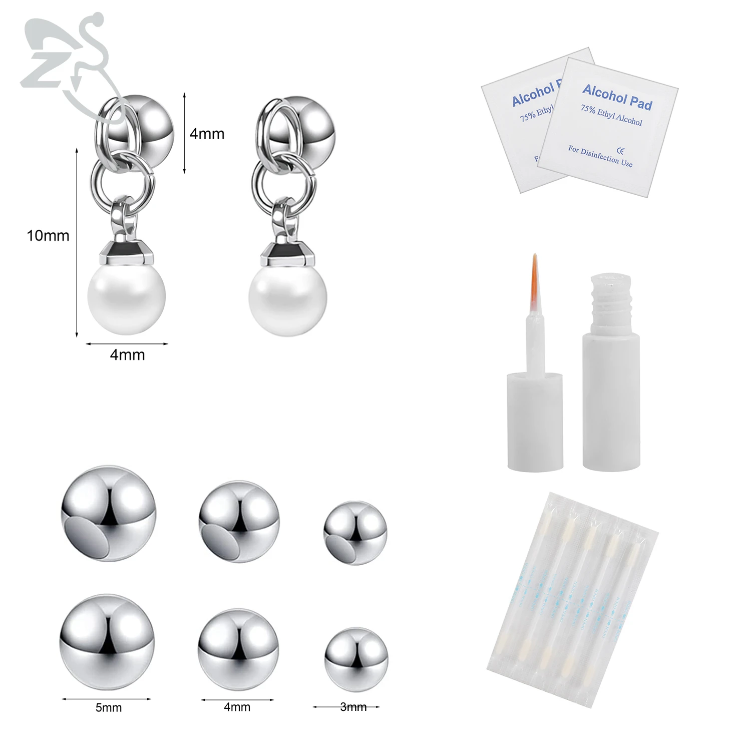 Fake Eyebrow Ring Set for Non-Piercing Body Jewelry