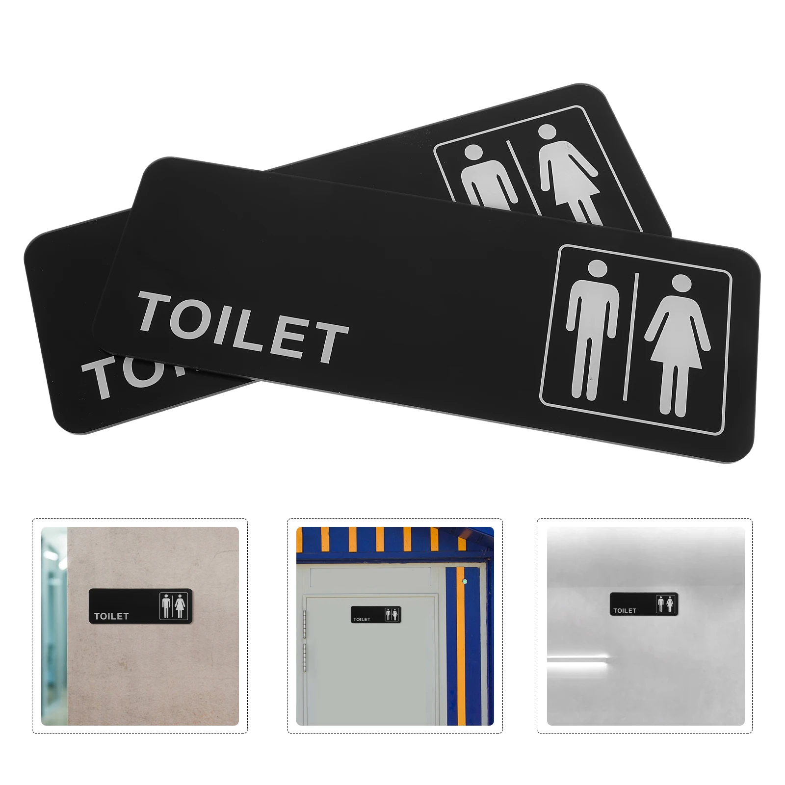 2PCS Toilet Signs Bathroom Signage for Home Mens Restroom Women Creative Design Versatile Use Longterm