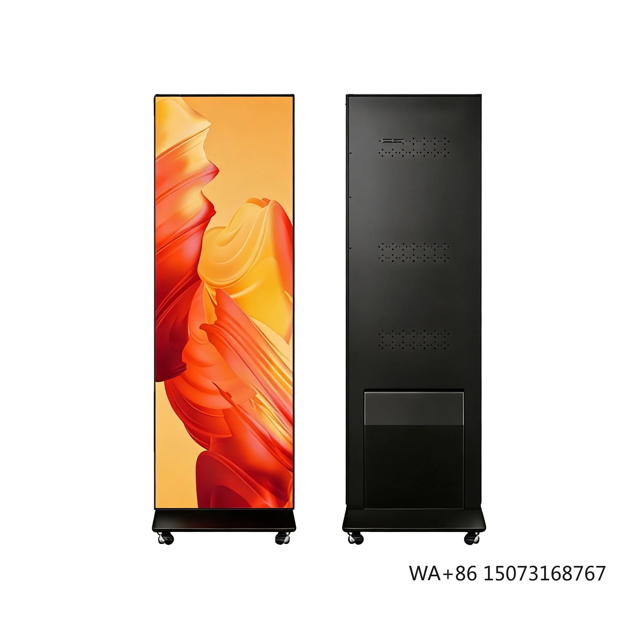 

P1.25/P2.0 Portable Floor Standing Indoor Movable Intelligent Foldable HDR10 Full Color 1000cd LED Advertising Screen