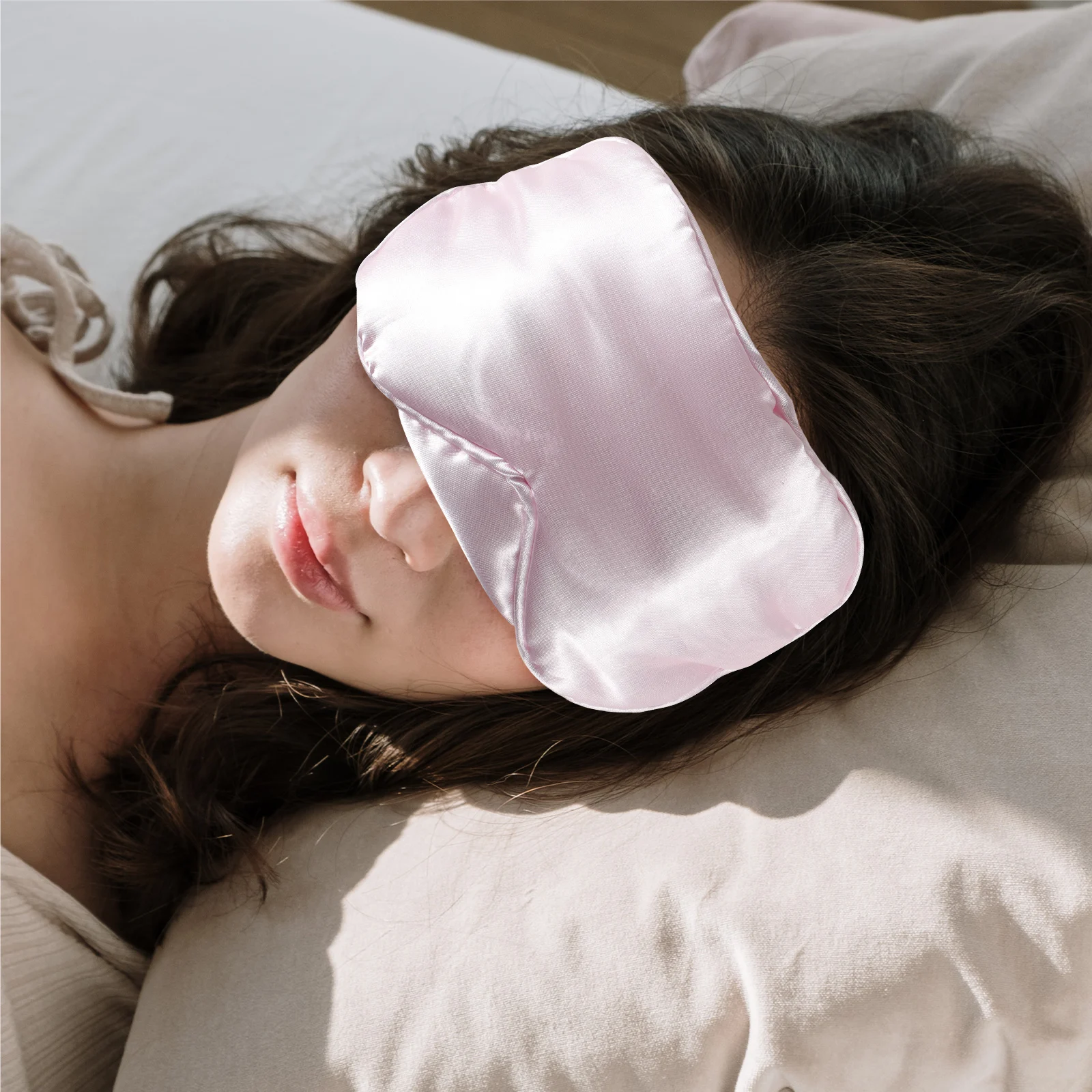

1pc Light Blocking Sleep Eye Mask Premium Breathable Comfortable Travel Camping Home Use Nap Blindfold Night Eyeshade Relief