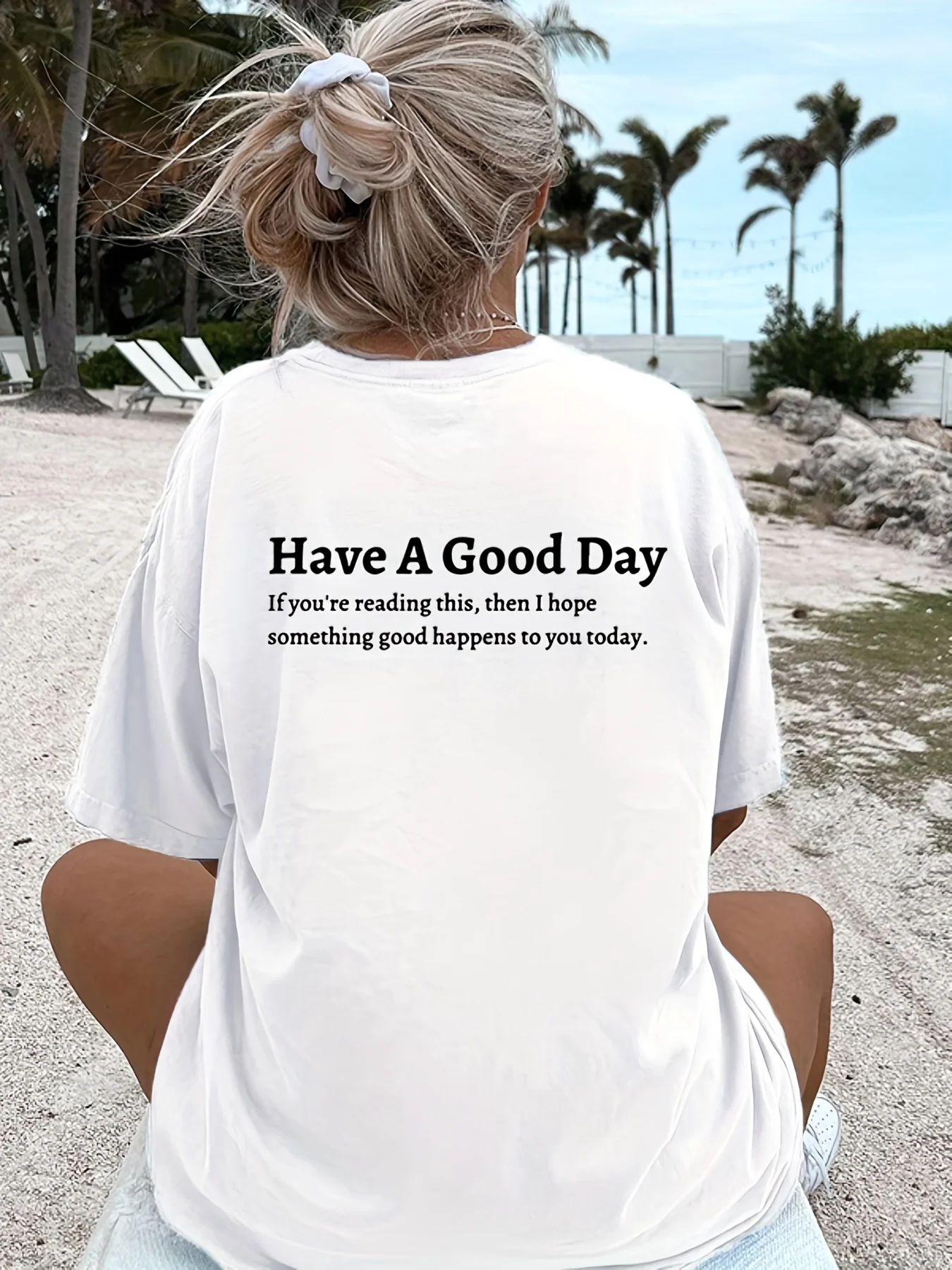Summer Days Clothing - Kaos Wanita Lengan Pendek Kasual dengan