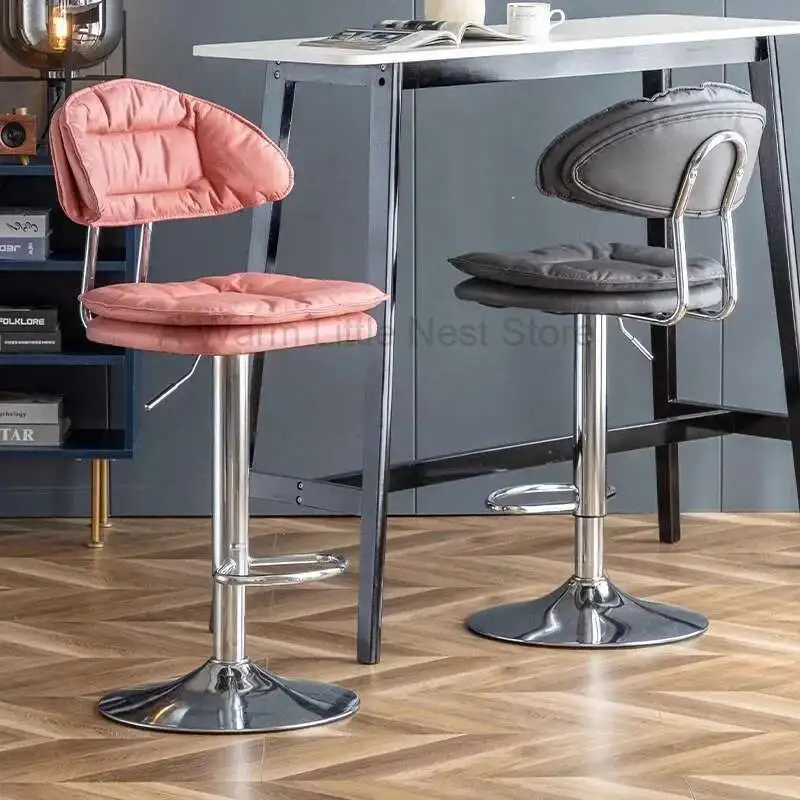 

Luxury Modern Bar Chairs Bedrooms Counter Swivel Adjustable Height Bar Stools Soft Barber Restaurante Muebles Home Decoration
