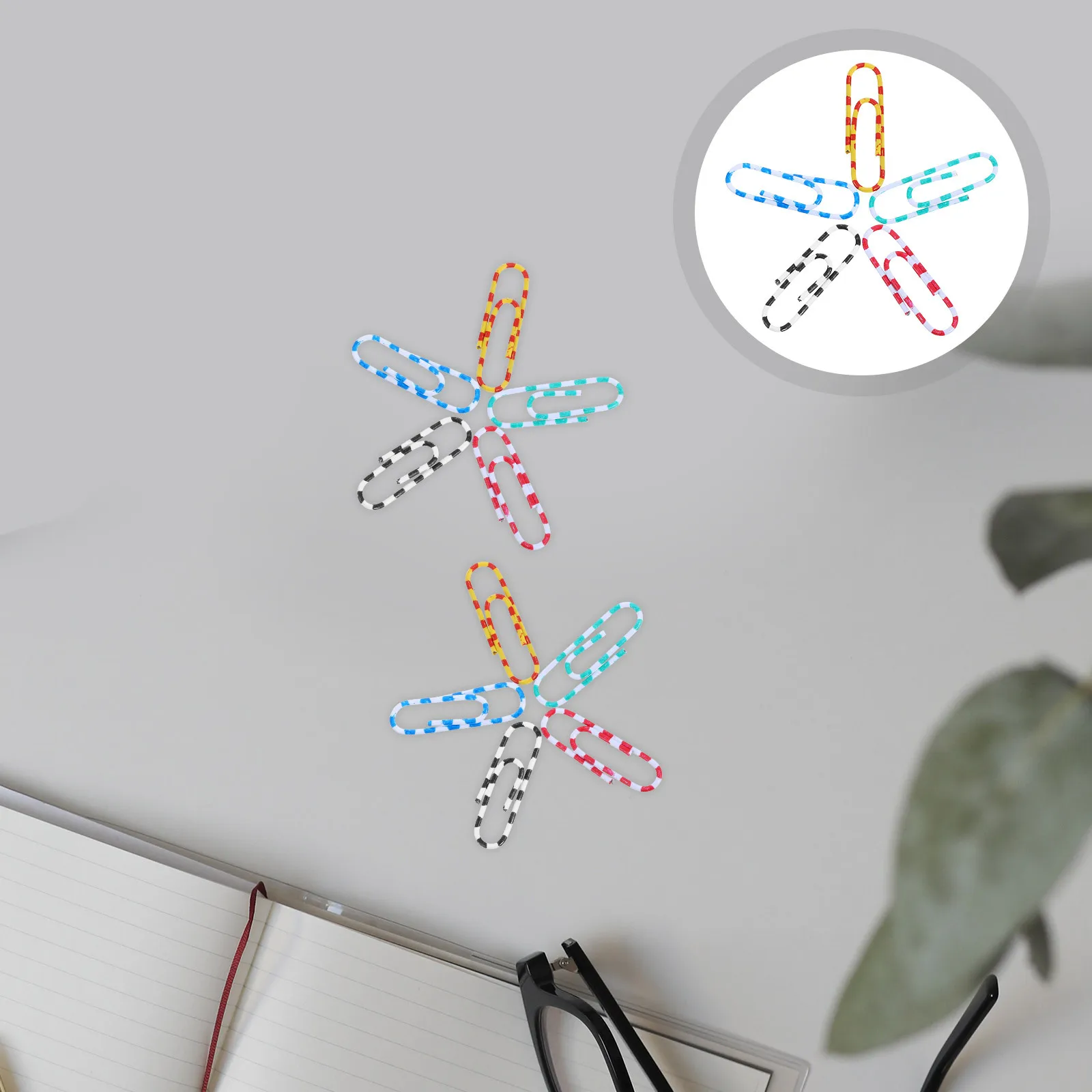 

100Pcs Zebra Pattern Paper Clips Small Decorative Document Clips Steel Office Paper Pin Marking Clip Paperclip