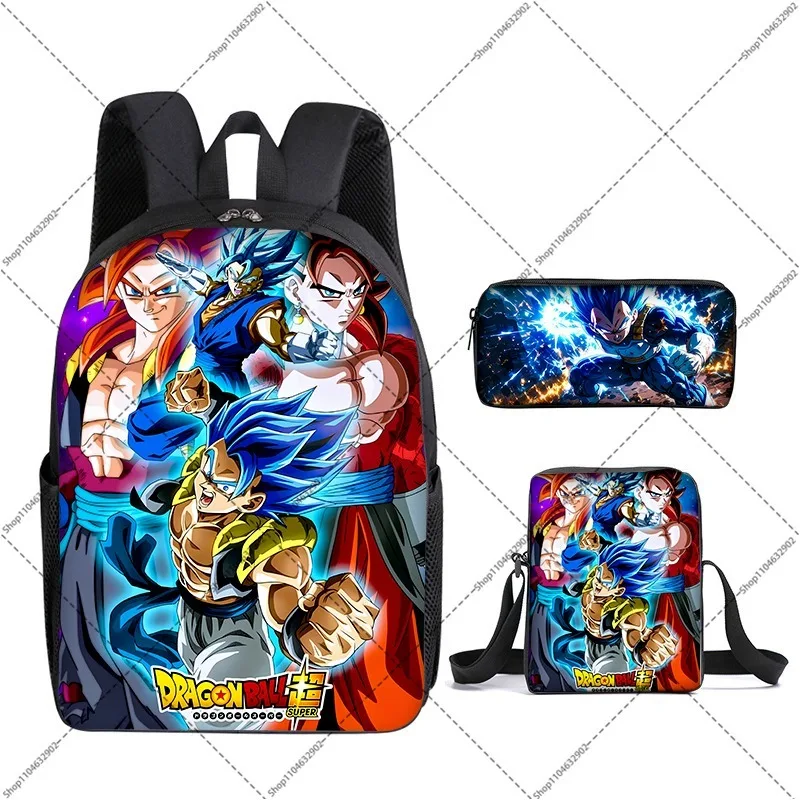 Dragon Ball Goku Anime 3Pcs Set Backpack Students Portable Schoolbag Lunch Bag and Pencil Case Back To School Supplies Gifts New view 3