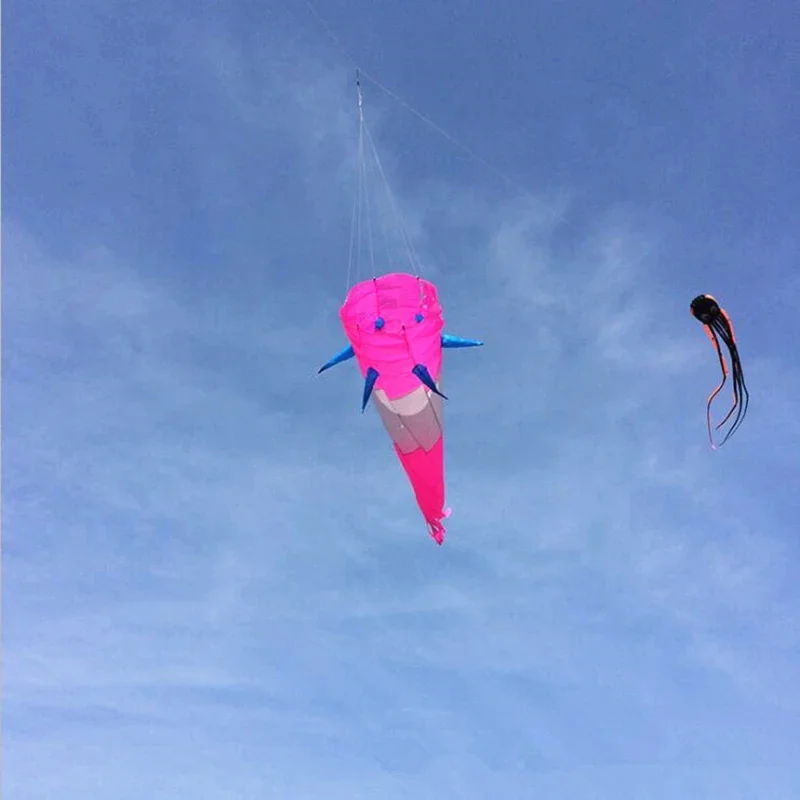 Calcetines de viento grandes para pipa, colas de pipa, tela de nailon ripstop, pipa inflable de rebote de aire, pipa voladora, pipa eléctrica, calamar de baile