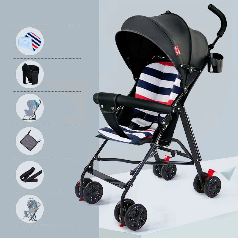 Lightweight Baby Stroller Travel Stroller One-Handed Folding Stroller for Toddler Infant Umbrella Cart For 0-3 years old