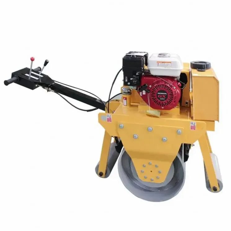 Hydraulic Walk Behind Mini Single Double Drum Compactor Paver Roller Concrete Road Leveling Machine Wholesale