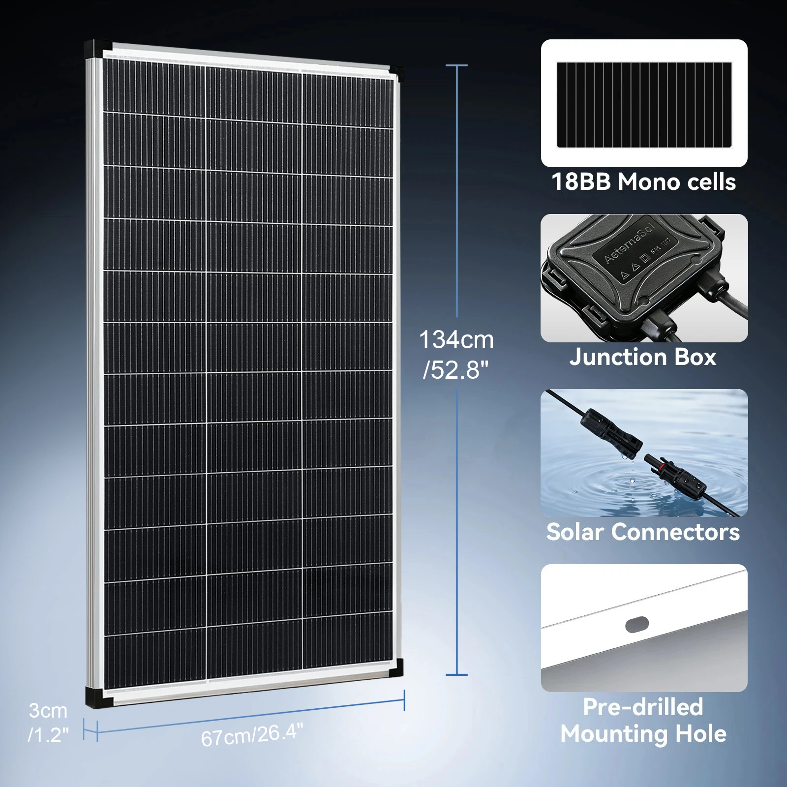 200-ваттная серебристая монокр – обзор и цена Solar Panel 200W