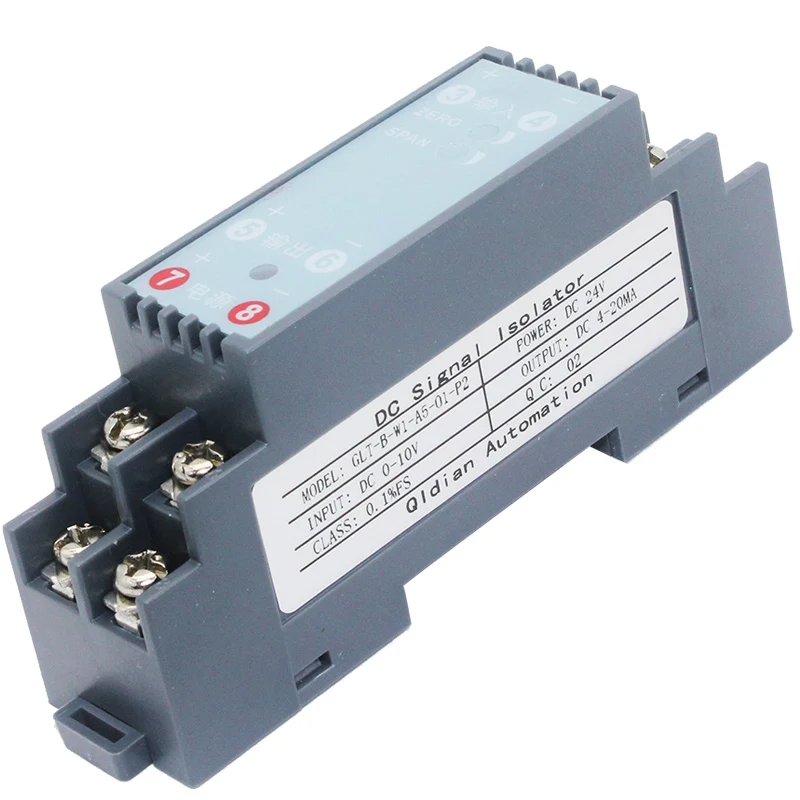 

35mm Din Rail Mount DC5A 10A Signal Isolator Current, Voltage Transmitter 1 in 1 Out 4-20MA 0-10V Signal Transmitter