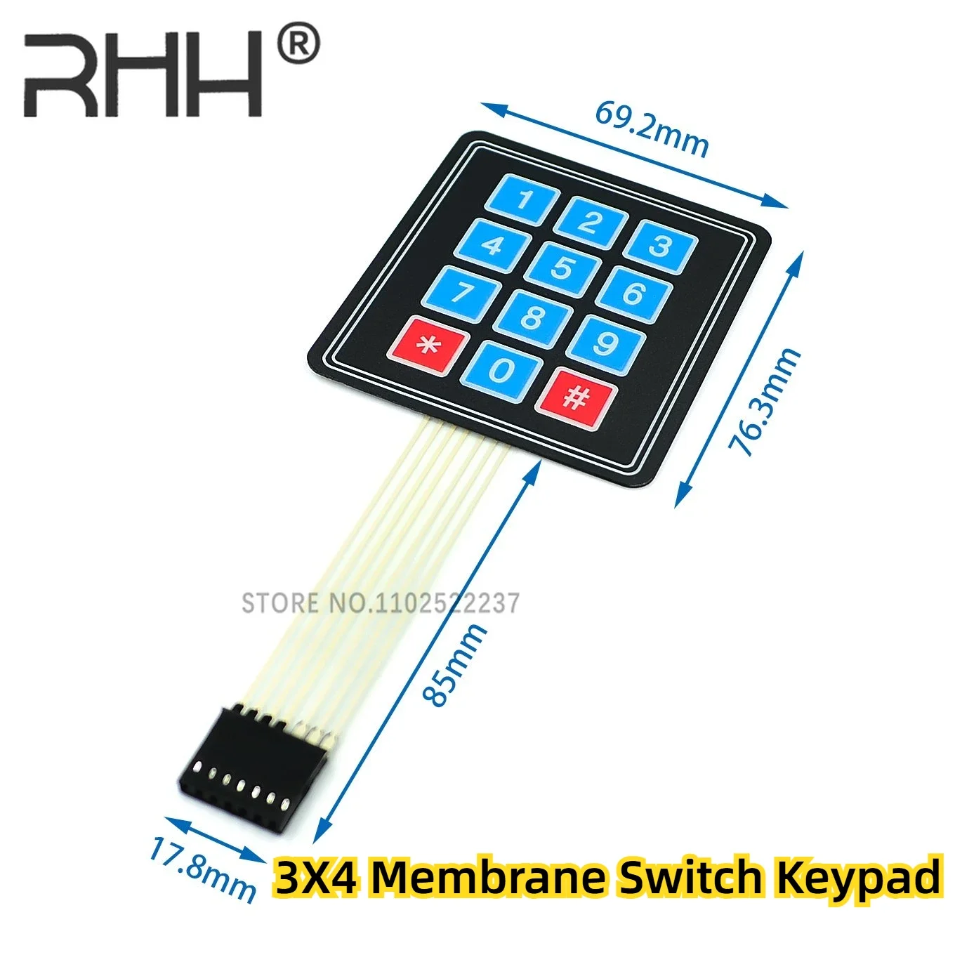Teclado de interruptor de membrana 1x4 3x4 4x4 4*5, teclado de matriz de teclas 4 12 16 20 para carro inteligente arduino para ESP32