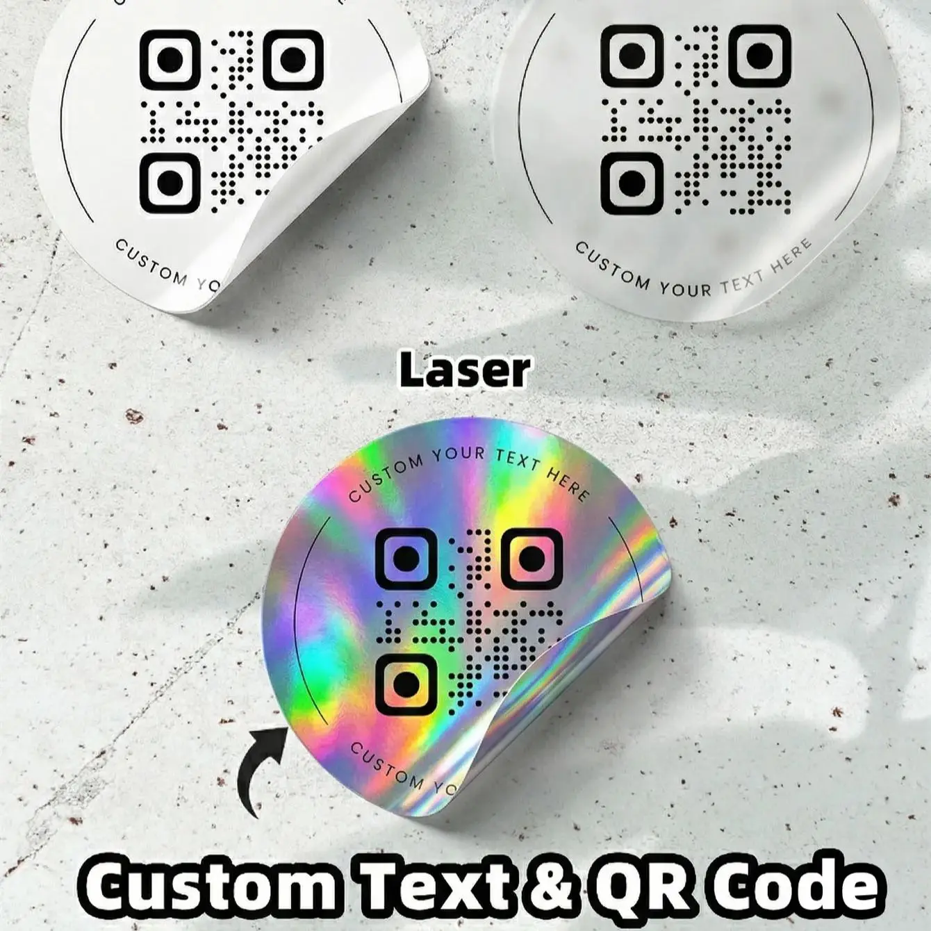 

1/36/60/120 custom QR code round stickers, can be printed with any text/image, perfect for parties, labels, and packaging.