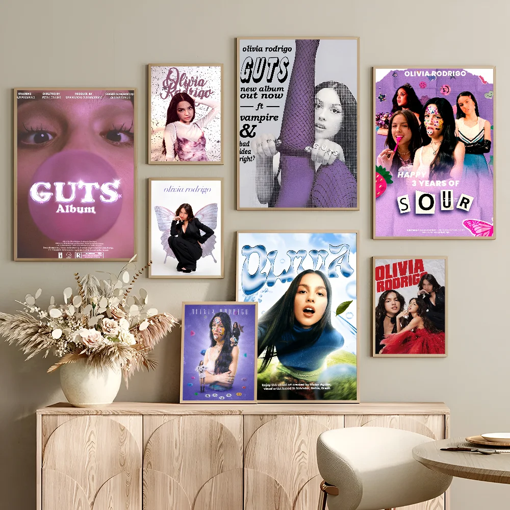 

Pop Singer O-Olivia-R-Rrodrigo Classic Vintage Posters Whitepaper Prints Posters Artwork Kawaii Room Decor
