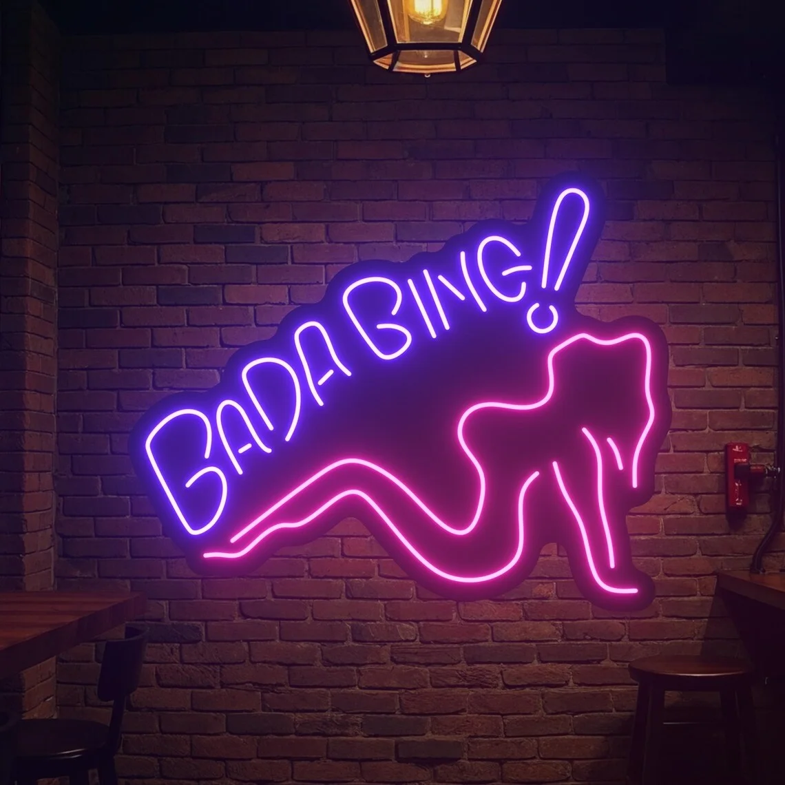 Bada Bing Neon Sign Retro LED Wall Light Bar Decor Neon Sign Game Room Wall Art Man Cave image 6