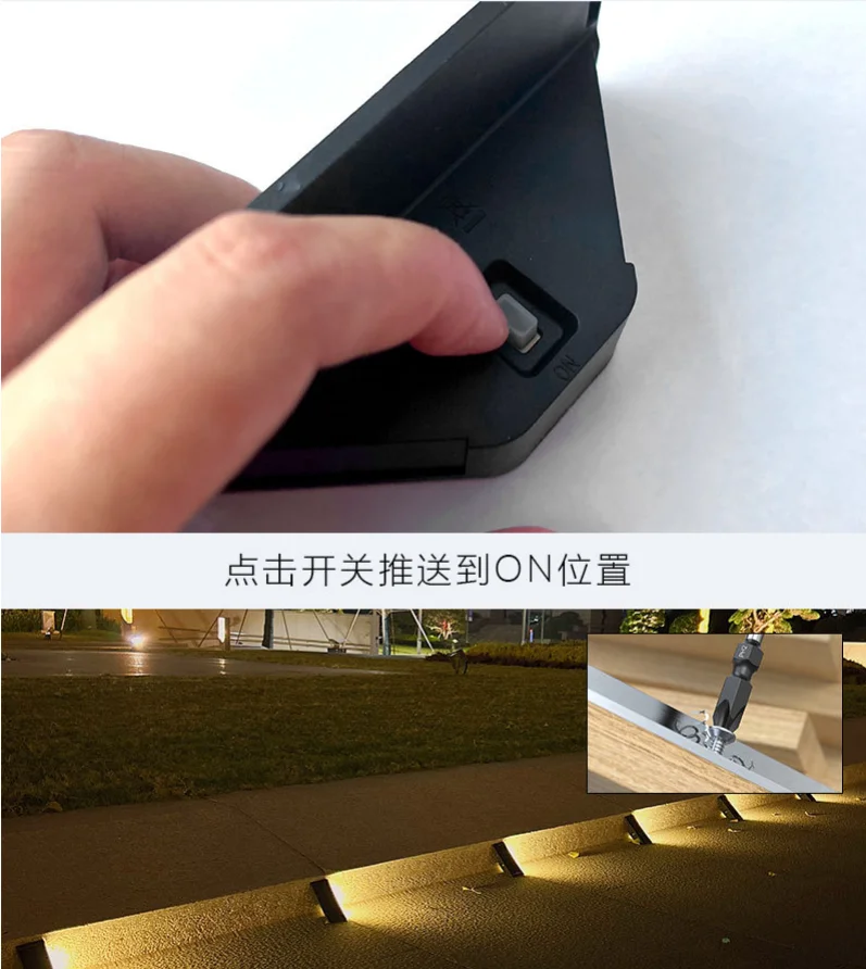 أضواء خطوة تعمل بالطاقة الشمسية، أضواء أرضية، مسارات حديقة الفناء، تراس الشرفة، الديكور