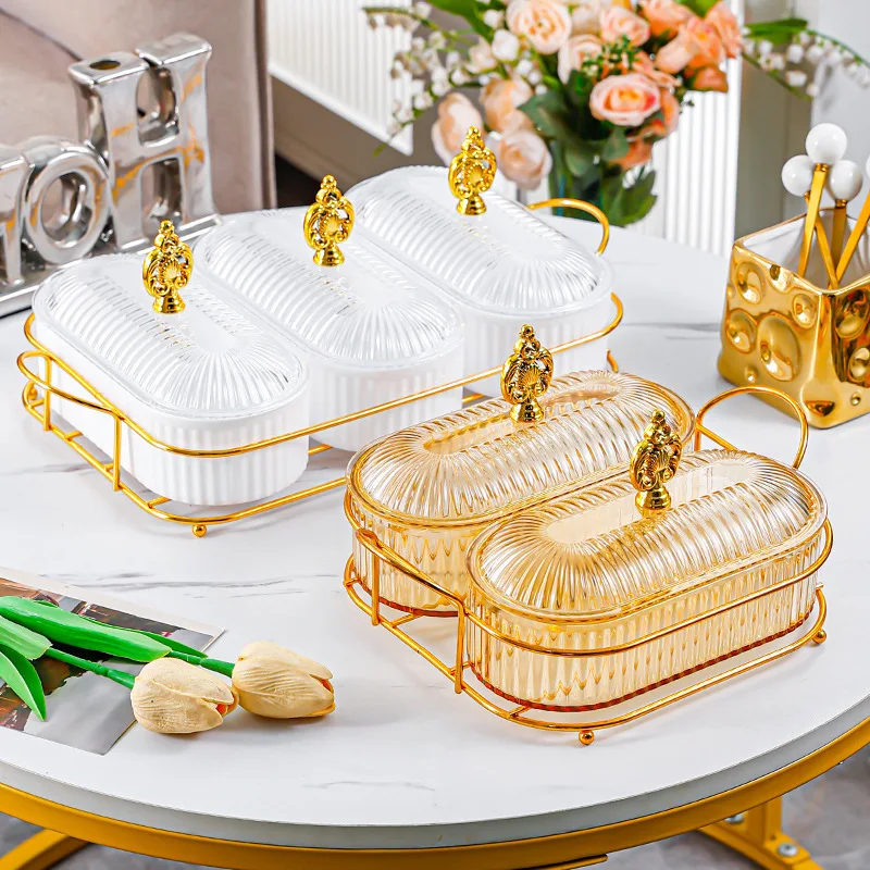 

2024 New Divided Fruit Plate: for Home Living Room Coffee Table, Holds Dried Fruits, Snacks & Melon Seeds