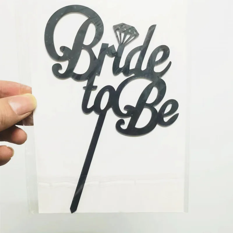 Einfacher, moderner Tortenaufsatz für die Brautparty in Roségold aus Acryl, Hen-Party-Tortenaufsatz, Geschenk für Hochzeitstorte, Dessertdekoration – Detail 10